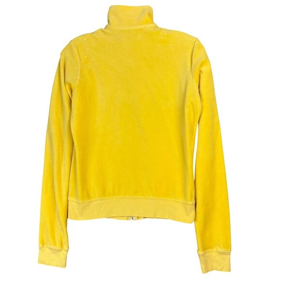 VTG Y2K Juicy Couture Sweatshirt Jacket Women L Yellow Velour Full-Zip USA Made - Picture 2 of 9